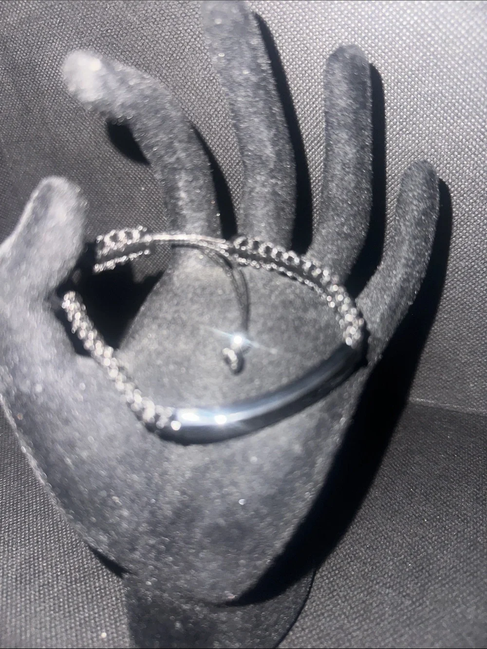 Black Men's Braided and Metal Accent Bracelet